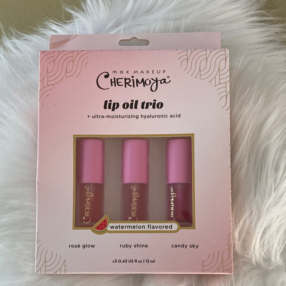 Cherimoya Lip Oil Trio —ultra moisturizing hyaluronic acid Gloss Set